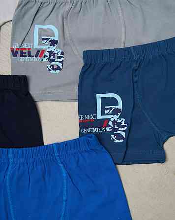 Боксеры подростковые однотонные - сбоку надпись. Набор из 5 шт. Nicoletta 41323 10-11 Киев