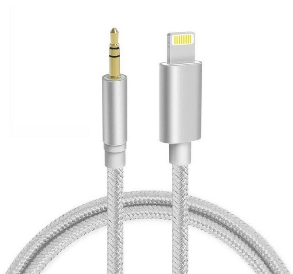 Кабель AUX Lightning - TRS Audio M/M 1м Silver Вінниця - фото 1