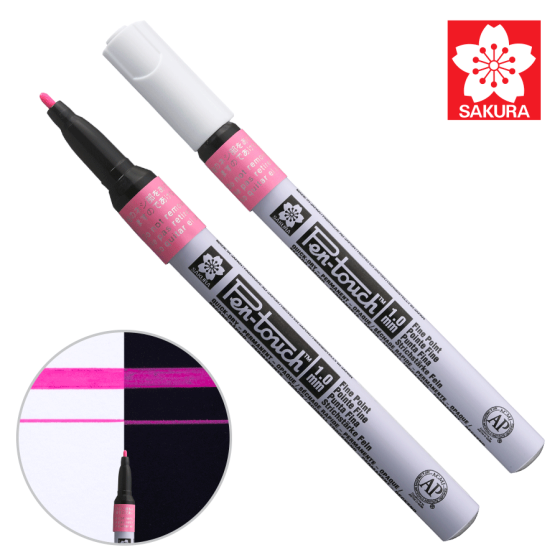 Маркер Pen-Touch Розовый флуоресцентный тонкий (FINE) 1мм Sakura Киев