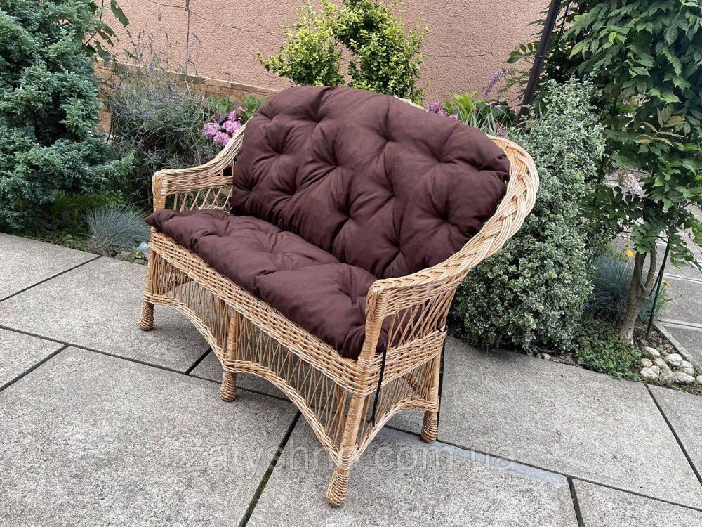 Диван плетений з коричневою подушкою Київ - фото 9