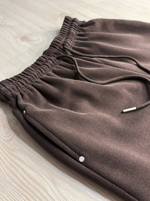 Костюм жіночий A-N 27066 спортивний оверсайз худі на блискавці та джогери коричневий, коричневий, L Київ - фото 14