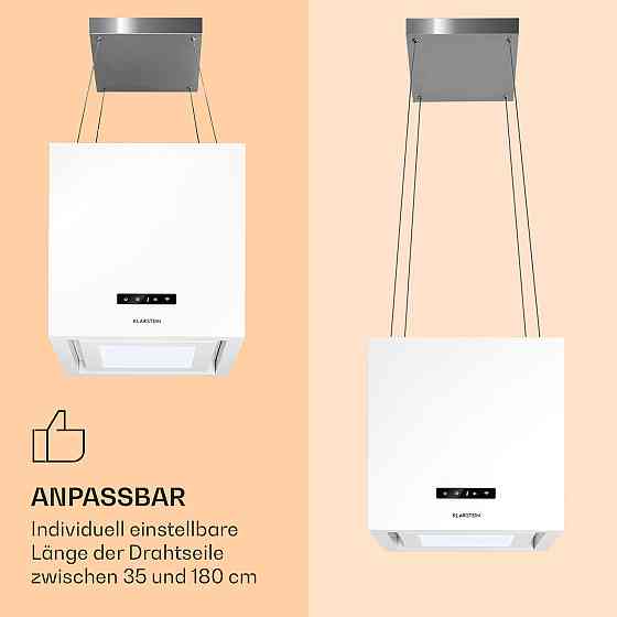 Люстра Умная островная вытяжка 595 м³/ч Управление через приложение Белая светодиодная панель (Германия, Ровно