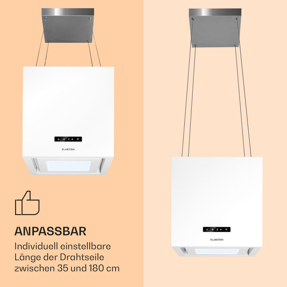 Люстра Умная островная вытяжка 595 м³/ч Управление через приложение Белая светодиодная панель (Германия, Ровно - изображение 6