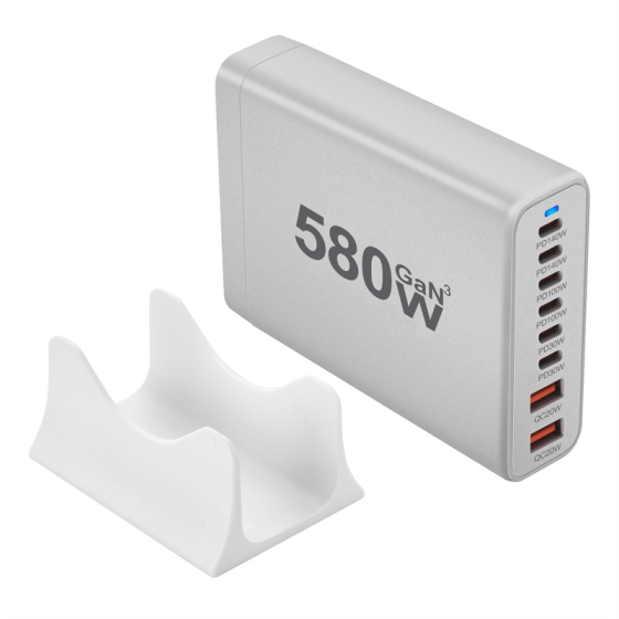 Мережевий зарядний пристрій GAN3 YMX-580W (2 Type-C140W + 2Type-C100W + 2Type-C30W + 2 USBQC3.0 20 W) Білий Вінниця