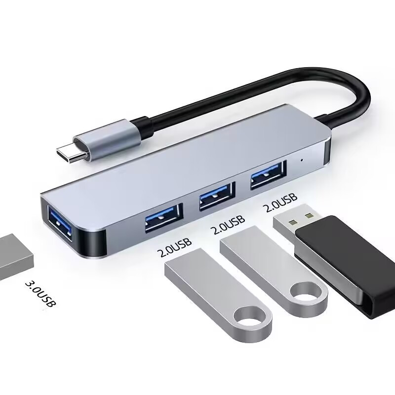 USB 3.1 Type-C хаб-распределитель на 4 порта USB 3.0/2.0, металл, поддержка BC1.2 Киев - изображение 3