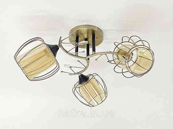 Потолочная люстра на 3 плафона 91186/3 бронза+черный Киев