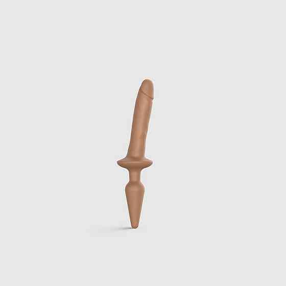 Анальная пробка с дилдо 2в1 Strap-On-Me SWITCH PLUG-IN REALISTIC DILDO Caramel S, диаметр 3,3/2,9 см Sex Aura Киев