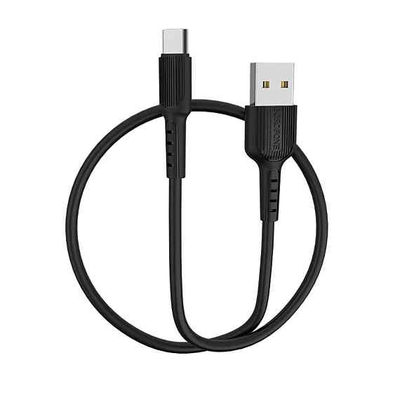 Кабель BOROFONE BX16 USB to Type-C 2A, 1m, PVC, TPE connectors, Black Київ