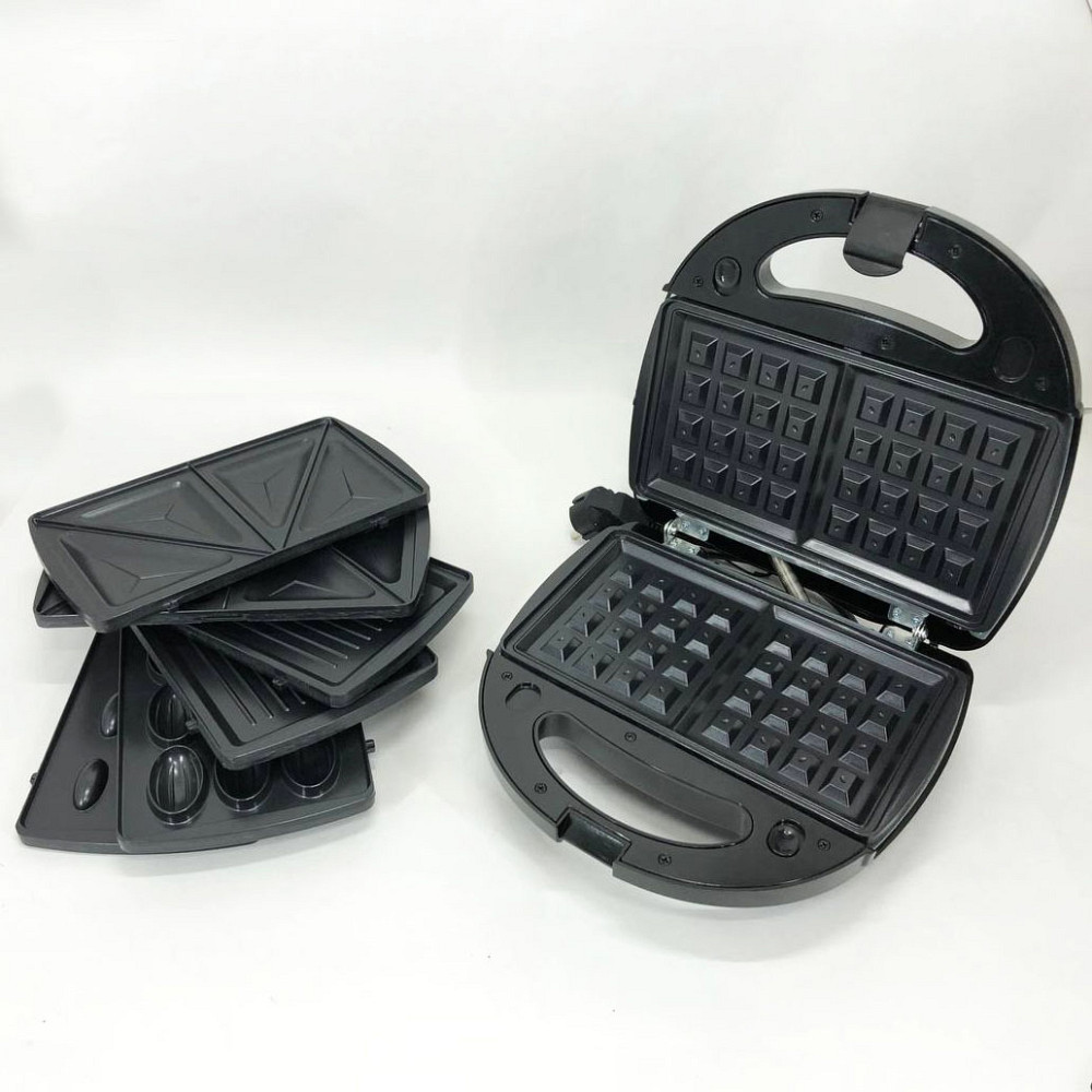 Гриль многофункциональный для дома Crownberg, Гриль электрический для кафе со сменными насадками KE-18 Львов - изображение 7