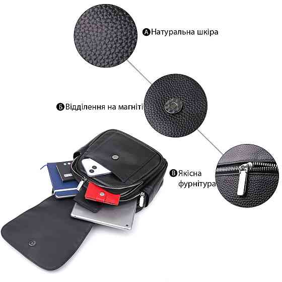 Женский рюкзак из натуральной кожи Vintage 23058 Черный Киев