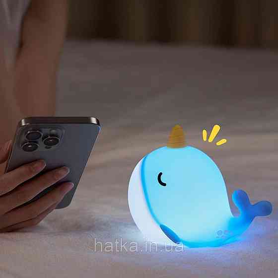 Нічник дитячий силіконовий сенсорний Кит VALESO A044 для спальні акумуляторний блакитний Київ