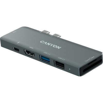 Концентратор Canyon 1*Type C PD100W+2*HDMI+1*USB3.0+1*USB2.0+1*SD+1*TF (CNS-TDS05B) Винница - изображение 4