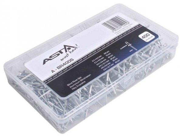 Заклепки алюмінієві, набір 400 предметів (3,2 x 4,8 мм) ASTA A-BR400S Чернігів - фото 2