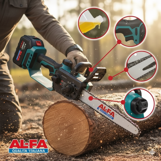 Аккумуляторные цепные пилки ALFA, Аккумуляторная пила ALCRH-21BL-2, Аккумуляторная пила 2 мощных аккумулятора 21V 4.0Ah Львов