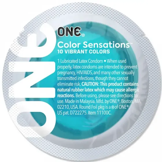 Презерватив ONE Color Sensations - Catch the perfect ONE (Aqua) 1 шт Львов