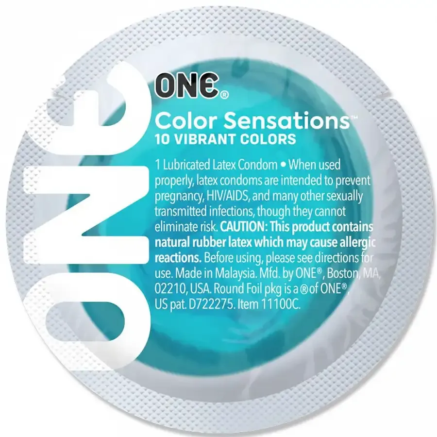 Презерватив ONE Color Sensations - Catch the perfect ONE (Aqua) 1 шт Львов - изображение 2