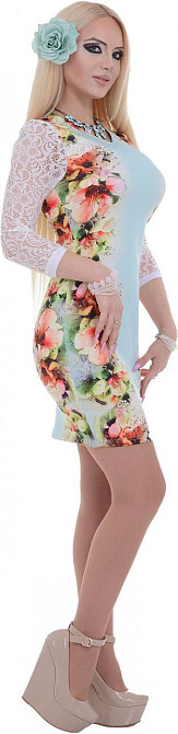 Светло-голубое облегающее платье (44) Киев - изображение 2