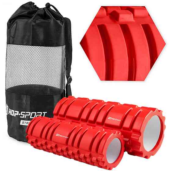 Роллер массажер (валик, ролик) для кроссфита и йоги Hop-Sport HS-001YG красный Киев