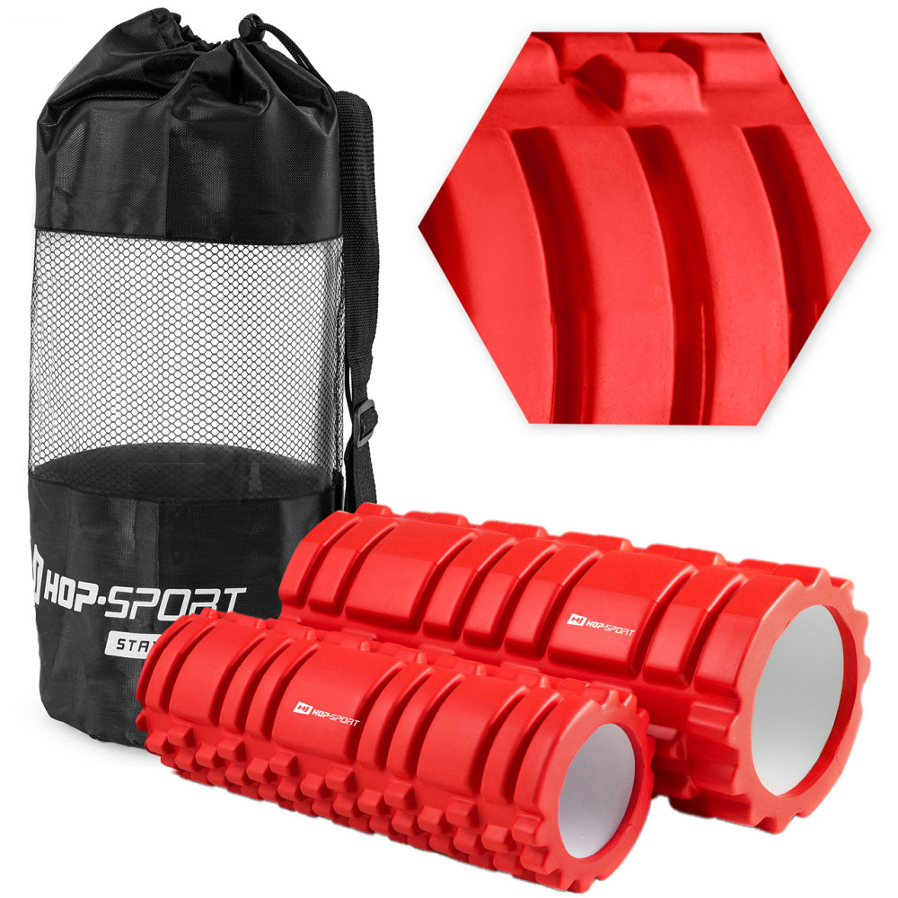 Роллер массажер (валик, ролик) для кроссфита и йоги Hop-Sport HS-001YG красный Киев - изображение 6