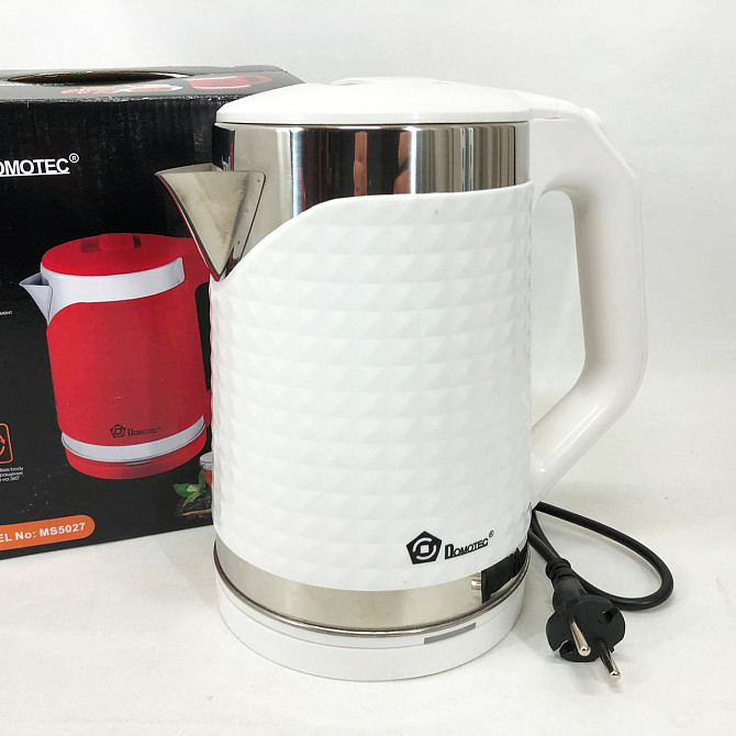 Чайники металлические из нержавеющей стали Domotec MS-5027 2000 Вт 2.2 л, Бытовой чайник для кухни EZ-39 Львов - изображение 8