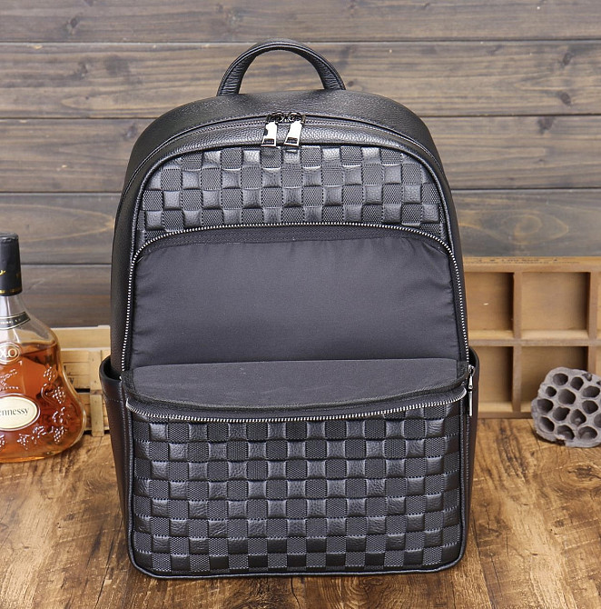 Чорний чоловічий шкіряний рюкзак для ноутбука Tiding Bag Київ - фото 9