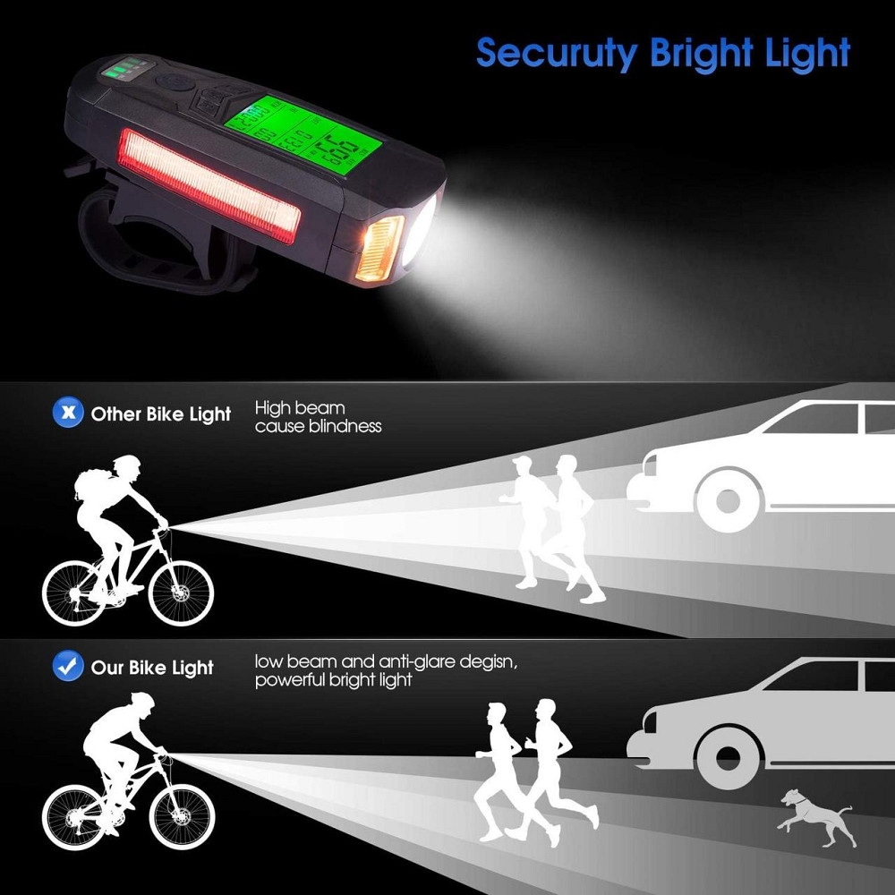 Вело фара с сигналом и велокомпьютером DEN-072 Feel Fit Бровары - изображение 4