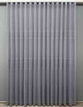Тюль VR-Textil 1995т Жаккард Ромб Меандр Серый 400х270 см (42-1043) Киев