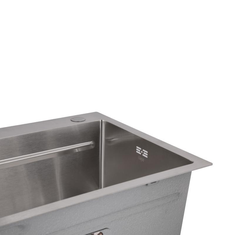 Мийка для кухні інтегрована Lidz Handmade H7545 Brushed Steel 3,0/1,0 мм LDH7545BRU49457 Київ - фото 7
