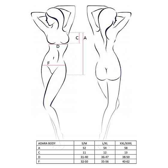 Боді-монокіні Passion ADARA BODY L/XL, black Sex Aura Київ
