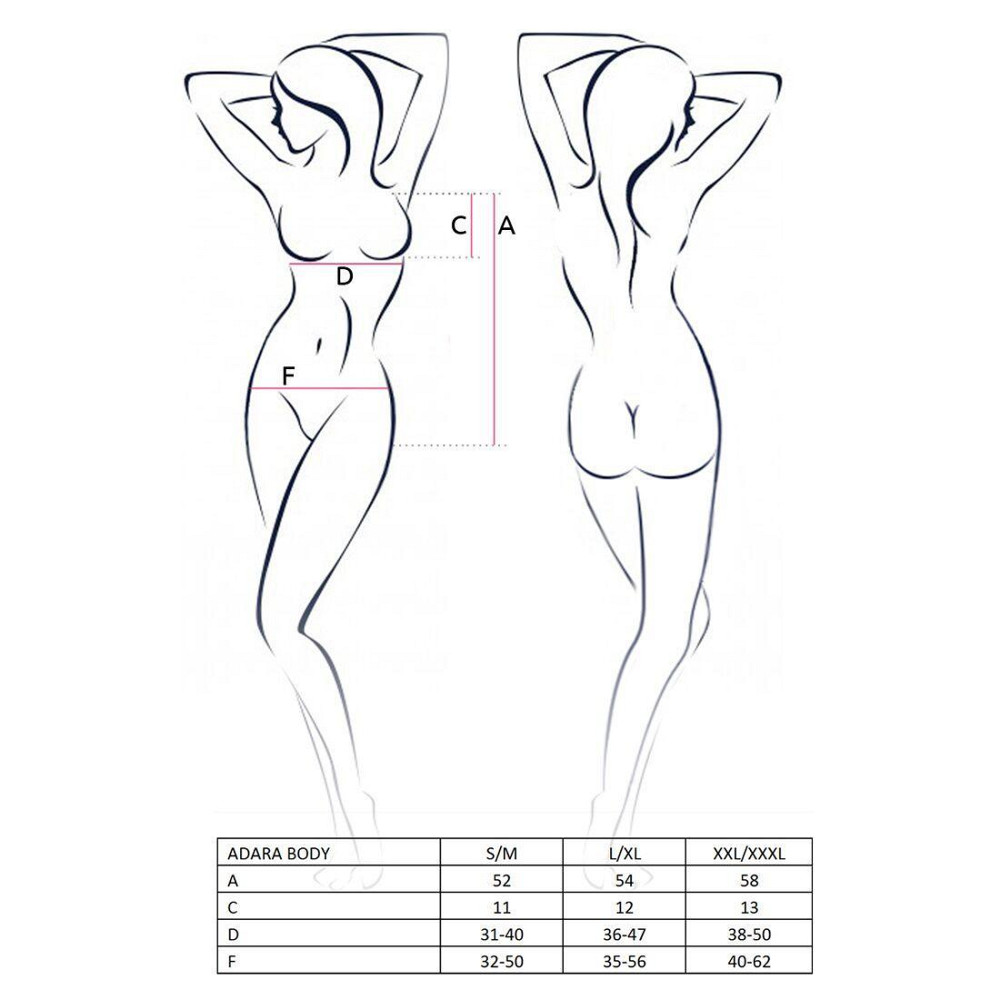 Боді-монокіні Passion ADARA BODY L/XL, black Sex Aura Київ - фото 2