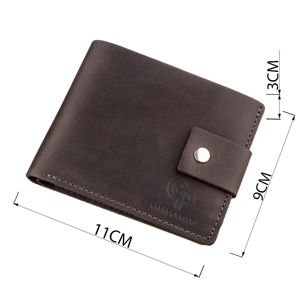 Солидное мужское портмоне винтажное GRANDE PELLE 11230 Коричневое Киев - изображение 3