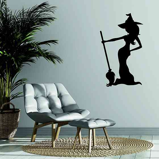 Декоративне настінне Панно «Ведьма», Декор на стіну 110*64 см, Чорний Київ