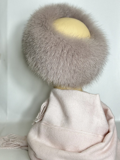 Хутряна пов'язка на голову жіноча з песця Пудра Харків - фото 5