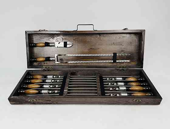 Подарунковий набір шампурів у дерев'яному кейсі ПРЕМІУМ (МАЛЕНЬКИЙ) HAPPY DAYS Тернопіль