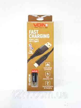 Кабель для заряджання телефону CC-4201C BK USB-TypeC 3А, 1м (швидка зарядка/передача данных) Винница