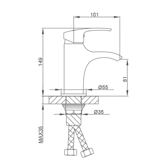 Змішувач для умивальника FRAP F1069 хром Київ