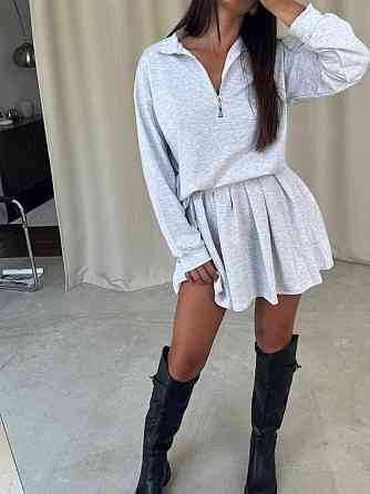 Женский стильный прогулочный костюм двойка: кофта и юбка двунить Одесса