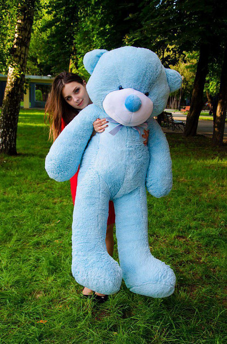М'яка  іграшка подарунок на 8 березня плюшевий ведмедик Рафаель 160 см Блакитний Тернопіль - фото 3