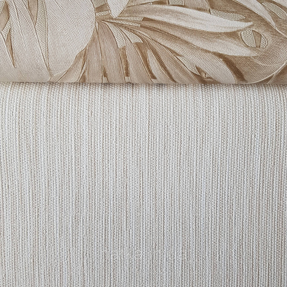 Шпалери метрові вінілові на флізелін Marburg Botanica горизонтальні смуги структурні бежеві з білим Київ - фото 2