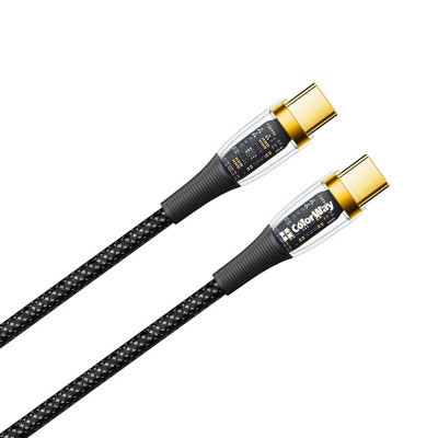 Дата кабель USB-C to USB-C 1.2m 5A 100W transparent head ColorWay (CW-CBPDCC053-BK) Винница - изображение 2