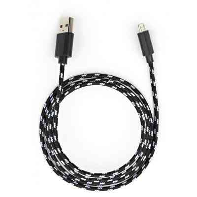 Дата кабель USB 2.0 AM to Micro 5P 2color nylon 1m black Vinga (VCPDCMBN31BK) Вінниця