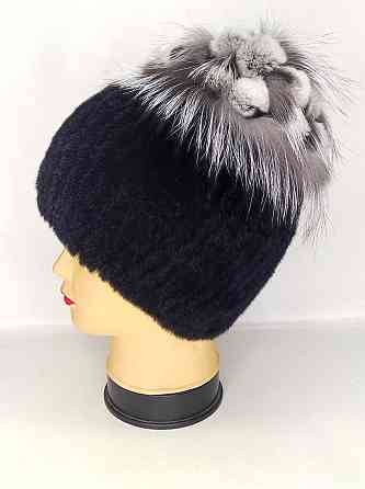 Меховая шапка женская цветок Rex Мишель Черный Харьков