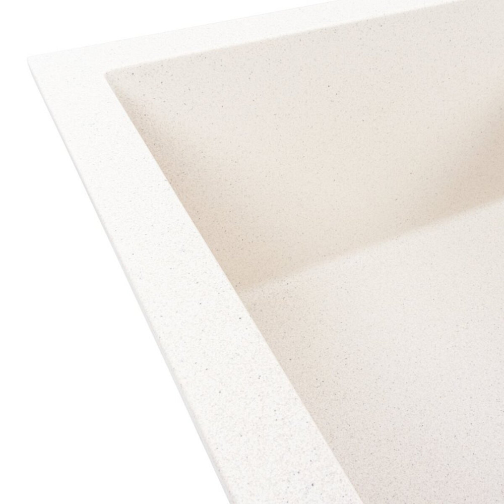 Гранітна мийка для кухні VALESO SOLID 7843 матова Біла в крапку Коломия - фото 4