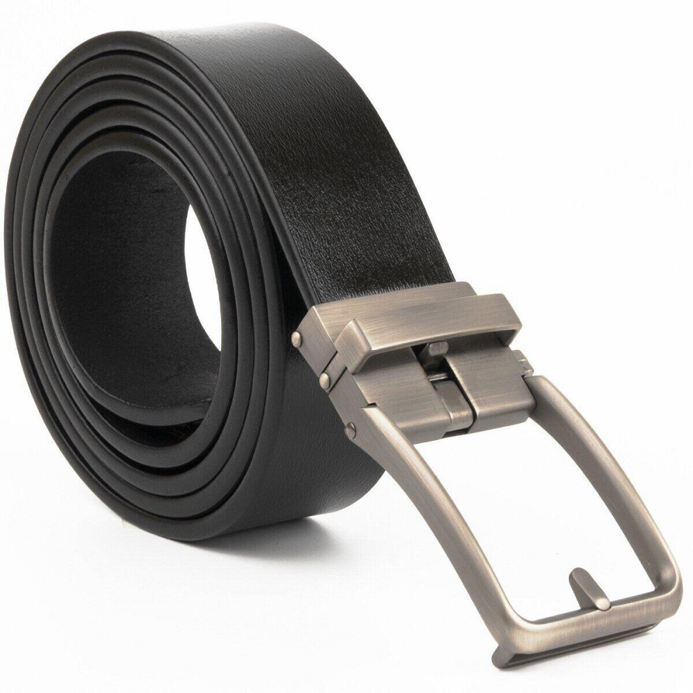 Ремень мужской со стильной пряжкой Vintage 20268 Черный Киев - изображение 5