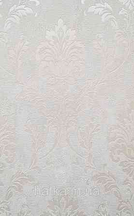 Шпалери вінілові на флізеліні Grandeco Universe 5 вензелю завитки сріблясті на молочному Київ
