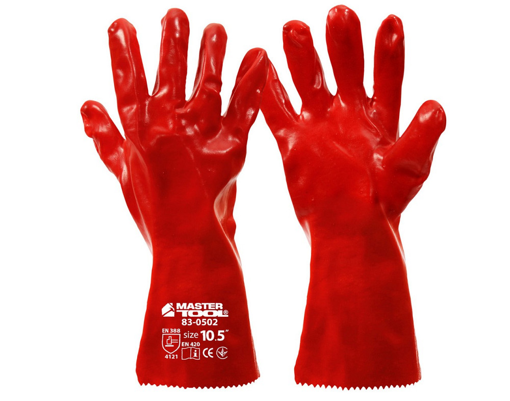 MASTERTOOL Рукавички кислотостійкі MASTERTOOL бавовняний трикотаж повне PVC покриття манжет кра Коломия - фото 3