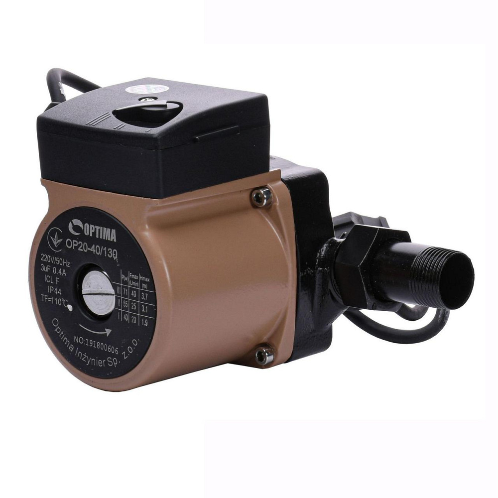 Насос циркуляційний Optima OP20-40 130мм + гайки, + кабель з вилкою (000010568) Київ - фото 2