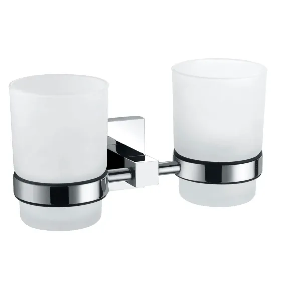 Стакан подвійний для зубних щіток VOLLE CUADRO cromo хром Київ