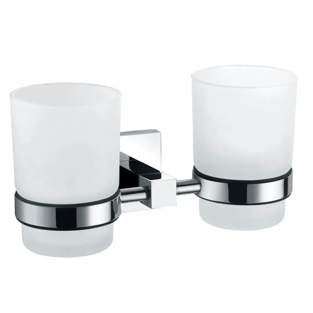 Стакан подвійний для зубних щіток VOLLE CUADRO cromo хром Київ - фото 1