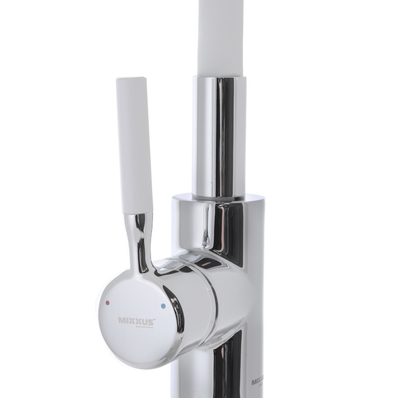 Кухонный смеситель Mixxus Premium RIO 011 с силиконовым изливом, белый (MI5814) Харьков - изображение 4